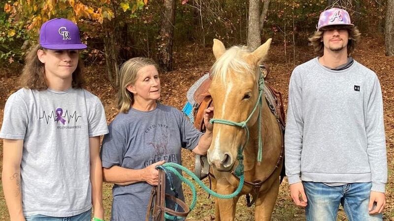 Bradley Anthony and Nathan Turnbow found the horse near the lake.